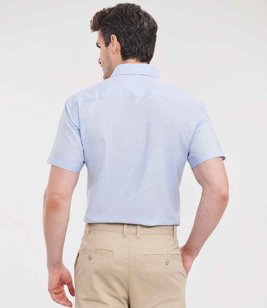Russell Russell Athletic Collection Short Sleeve Tailored Oxford Shirt Oxford Blue