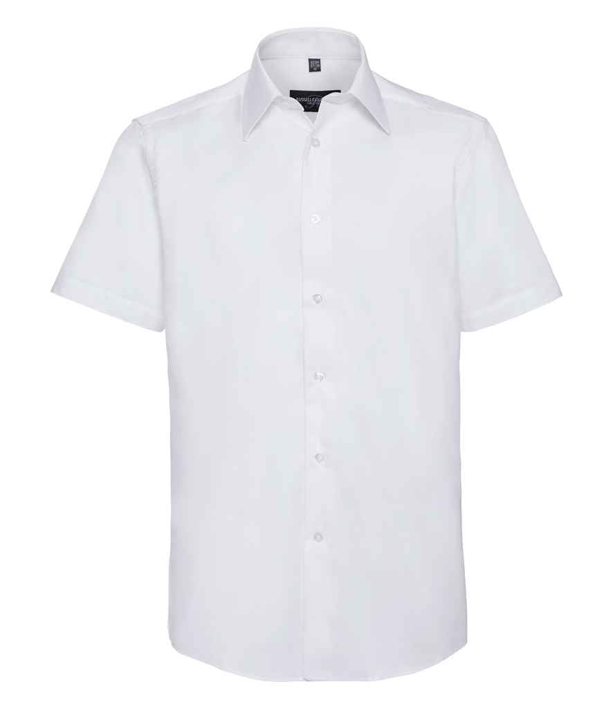 Russell Russell Athletic Collection Short Sleeve Tailored Oxford Shirt White