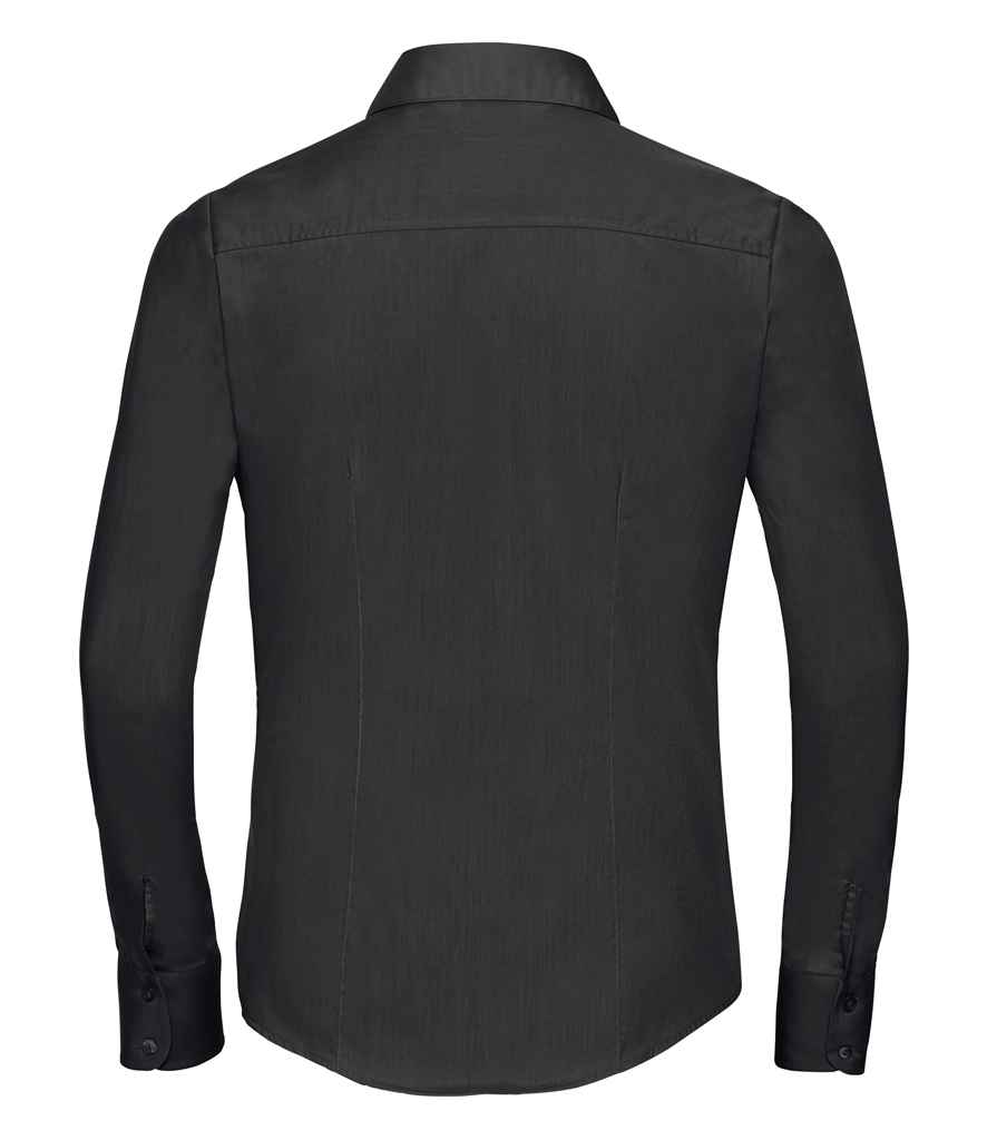 Russell Russell Athletic Collection Ladies Long Sleeve Fitted Poplin Shirt Black