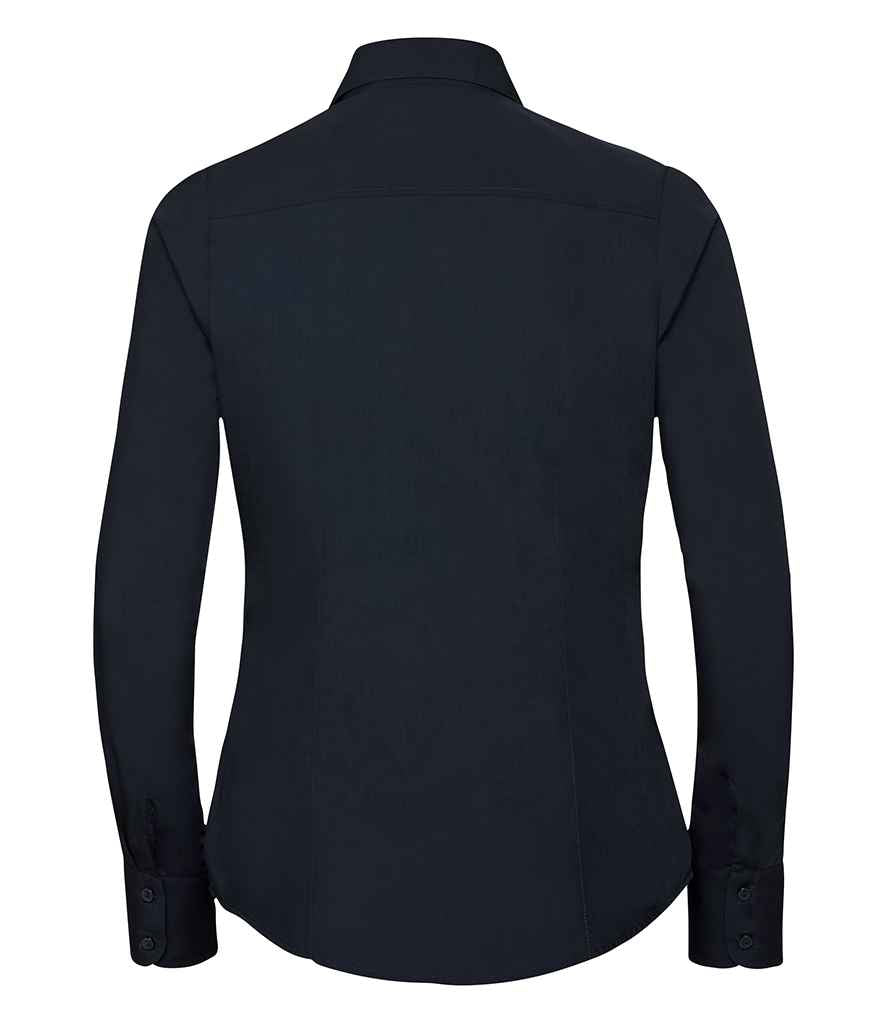 Russell Russell Athletic Collection Ladies Long Sleeve Fitted Poplin Shirt French Navy