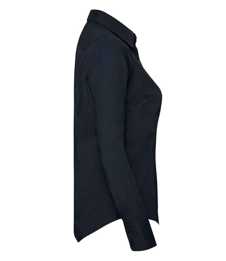 Russell Russell Athletic Collection Ladies Long Sleeve Fitted Poplin Shirt French Navy