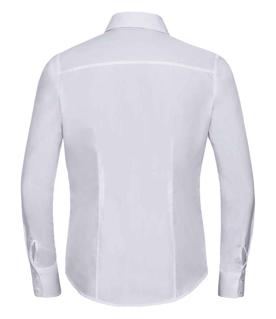 Russell Russell Athletic Collection Ladies Long Sleeve Fitted Poplin Shirt White