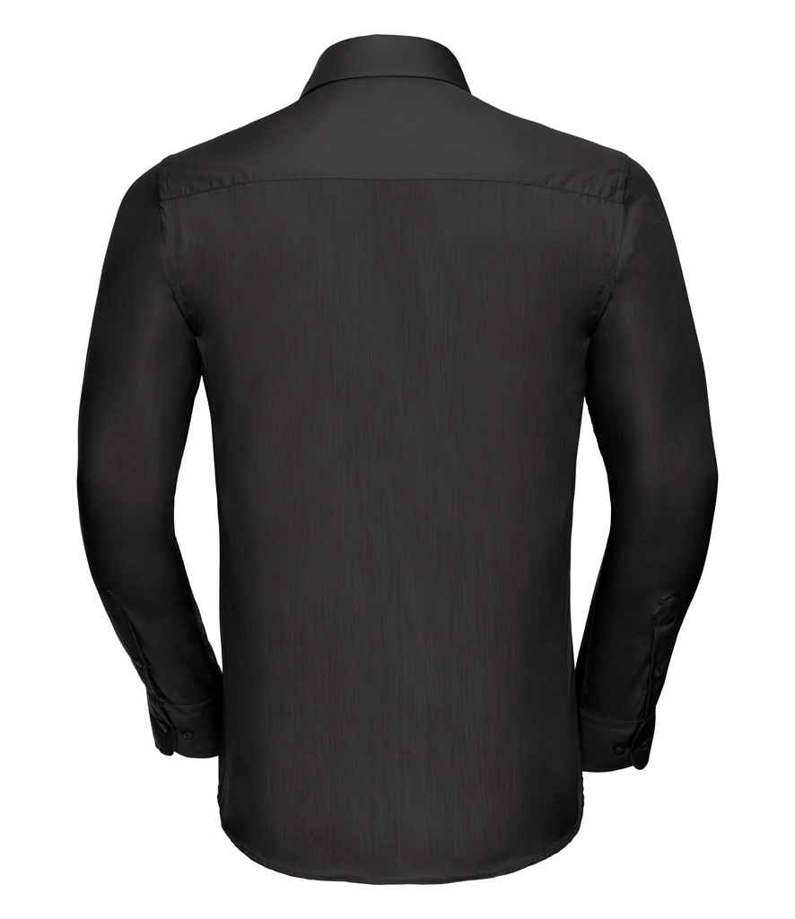 Russell Russell Athletic Collection Long Sleeve Tailored Poplin Shirt Black
