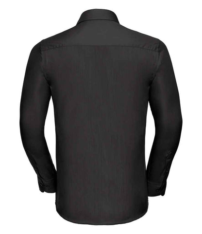 Russell Russell Athletic Collection Long Sleeve Tailored Poplin Shirt Black