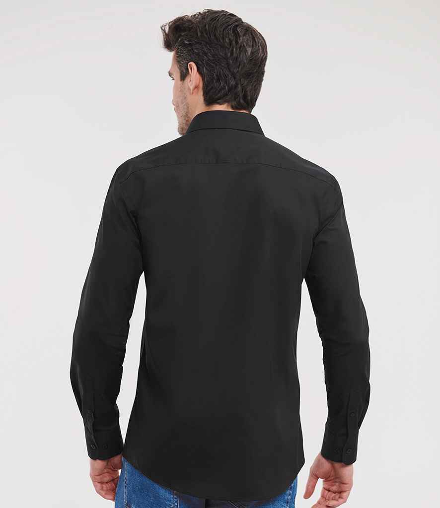 Russell Russell Athletic Collection Long Sleeve Tailored Poplin Shirt Black