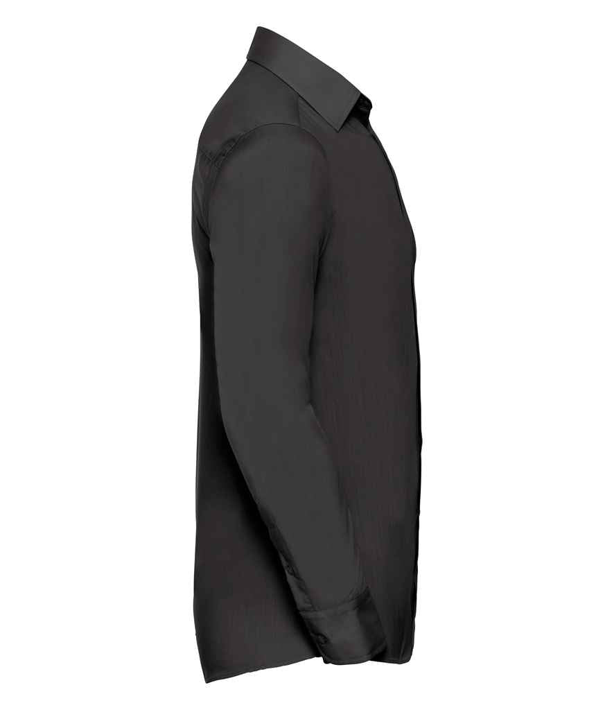 Russell Russell Athletic Collection Long Sleeve Tailored Poplin Shirt Black