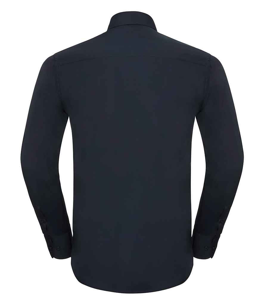 Russell Russell Athletic Collection Long Sleeve Tailored Poplin Shirt French Navy