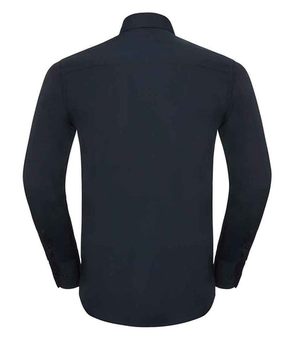 Russell Russell Athletic Collection Long Sleeve Tailored Poplin Shirt French Navy