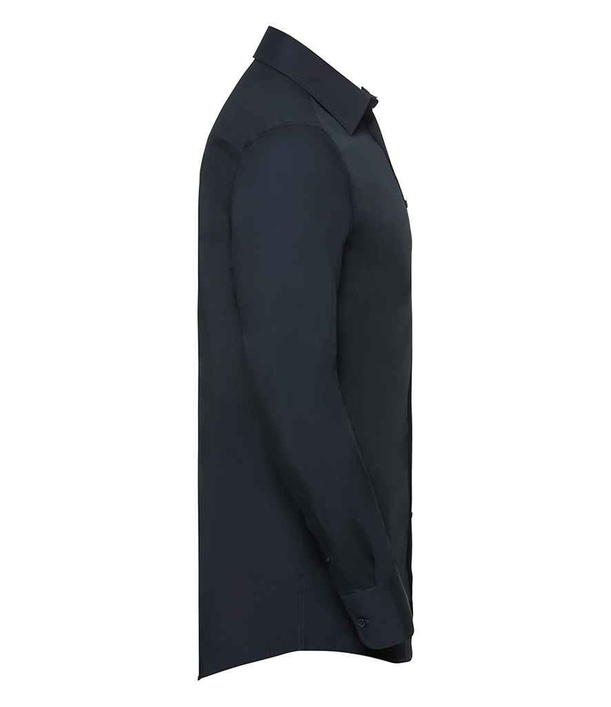 Russell Russell Athletic Collection Long Sleeve Tailored Poplin Shirt French Navy