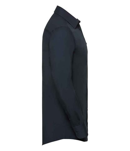Russell Russell Athletic Collection Long Sleeve Tailored Poplin Shirt French Navy