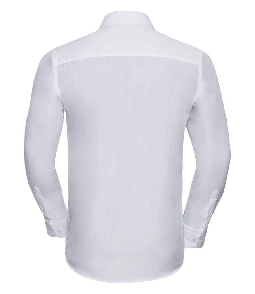 Russell Russell Athletic Collection Long Sleeve Tailored Poplin Shirt White