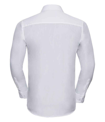 Russell Russell Athletic Collection Long Sleeve Tailored Poplin Shirt White