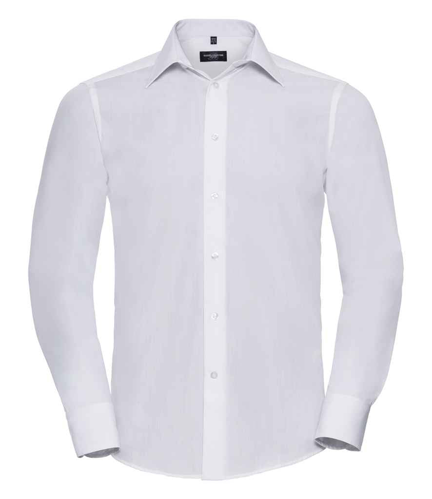 Russell Russell Athletic Collection Long Sleeve Tailored Poplin Shirt White
