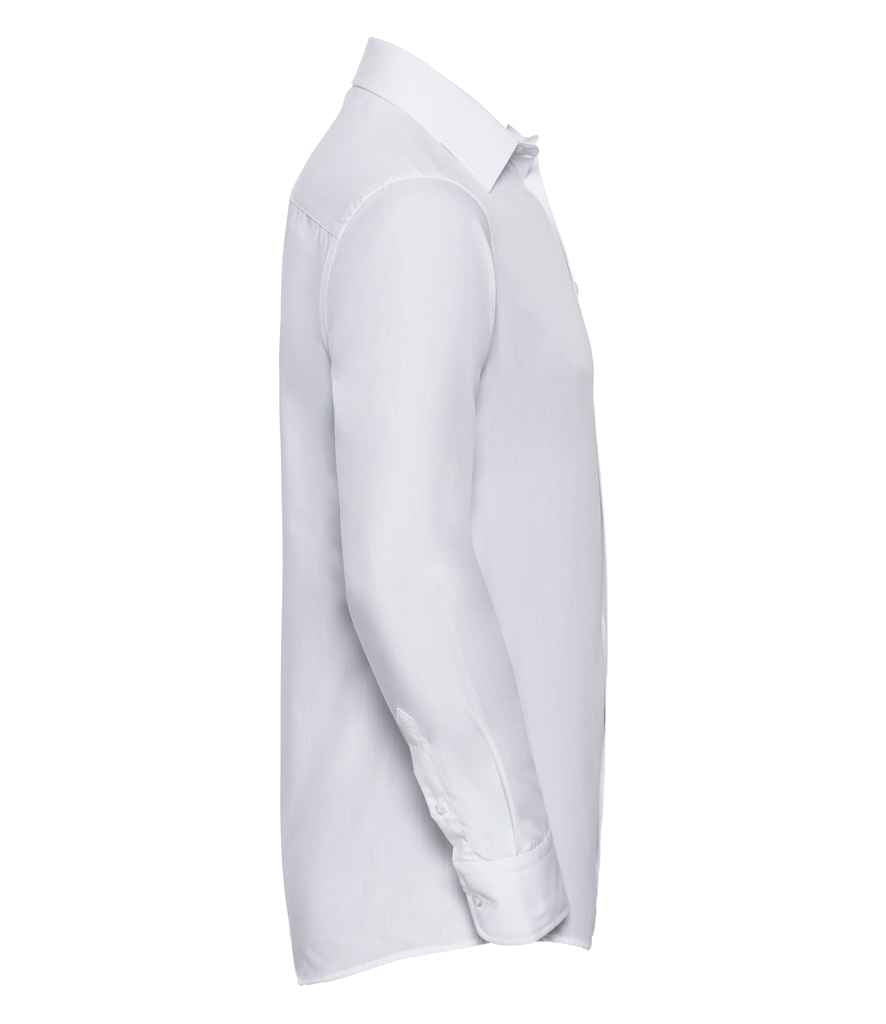 Russell Russell Athletic Collection Long Sleeve Tailored Poplin Shirt White