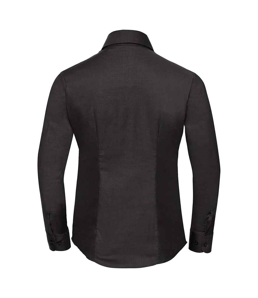 Russell Russell Athletic Collection Ladies Long Sleeve Easy Care Oxford Shirt Black