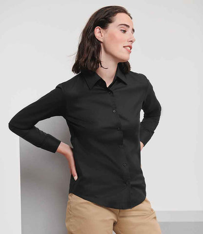Russell Russell Athletic Collection Ladies Long Sleeve Easy Care Oxford Shirt
