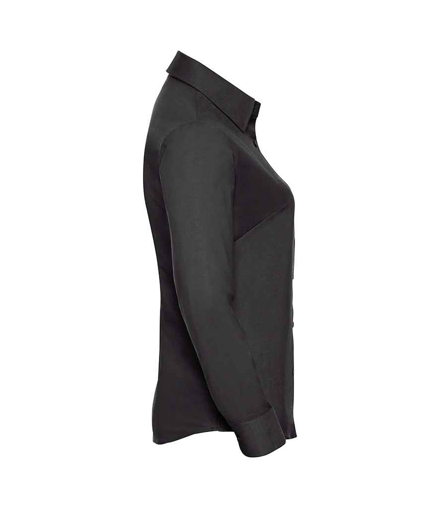 Russell Russell Athletic Collection Ladies Long Sleeve Easy Care Oxford Shirt Black