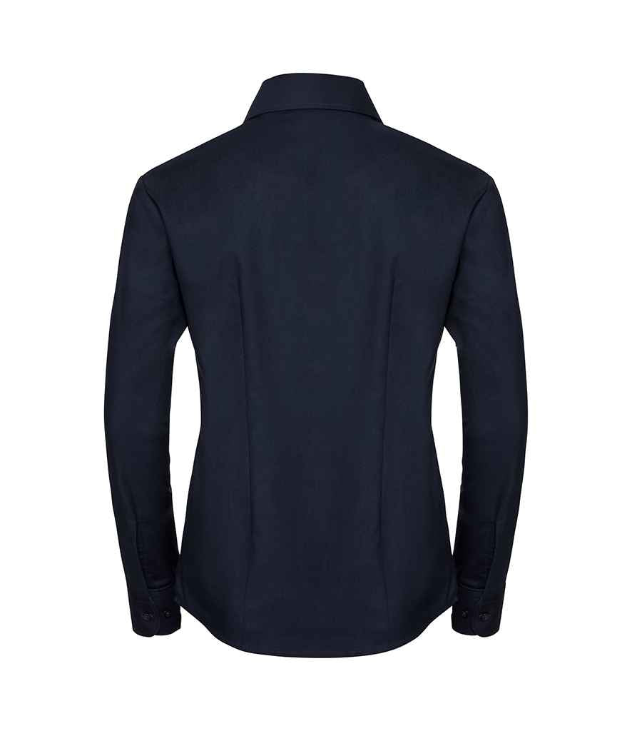 Russell Russell Athletic Collection Ladies Long Sleeve Easy Care Oxford Shirt Bright Navy