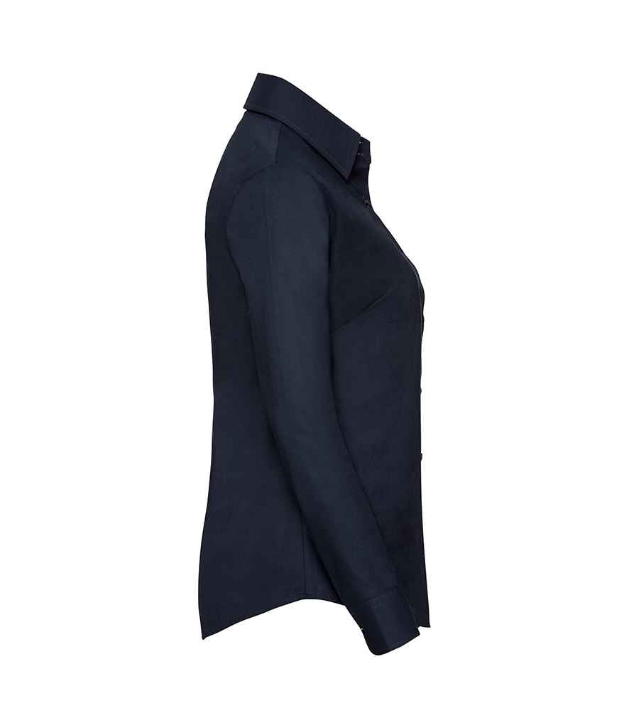 Russell Russell Athletic Collection Ladies Long Sleeve Easy Care Oxford Shirt Bright Navy