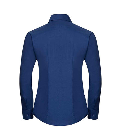 Russell Russell Athletic Collection Ladies Long Sleeve Easy Care Oxford Shirt Bright Royal