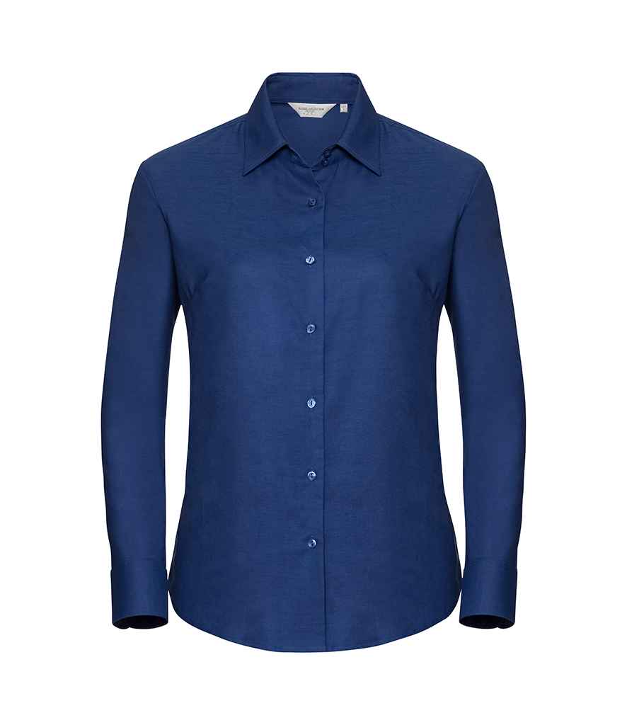 Russell Russell Athletic Collection Ladies Long Sleeve Easy Care Oxford Shirt Bright Royal