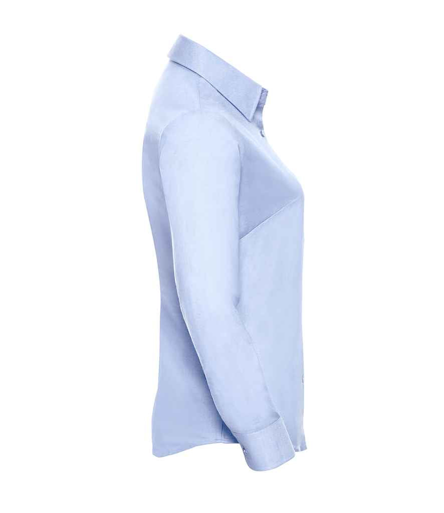 Russell Russell Athletic Collection Ladies Long Sleeve Easy Care Oxford Shirt Oxford Blue