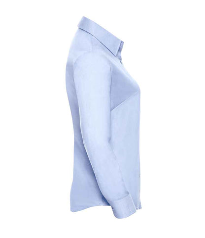 Russell Russell Athletic Collection Ladies Long Sleeve Easy Care Oxford Shirt Oxford Blue