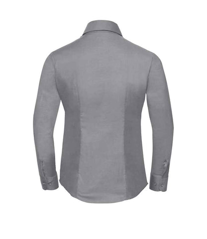 Russell Russell Athletic Collection Ladies Long Sleeve Easy Care Oxford Shirt Silver
