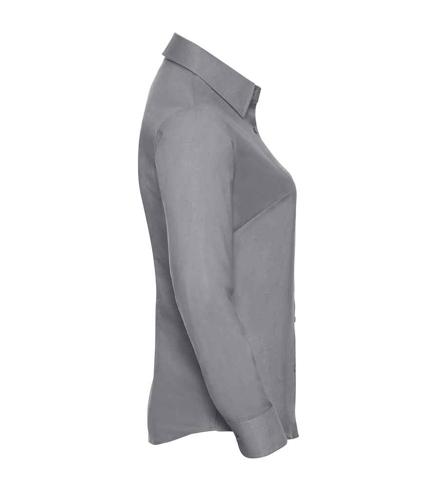 Russell Russell Athletic Collection Ladies Long Sleeve Easy Care Oxford Shirt Silver