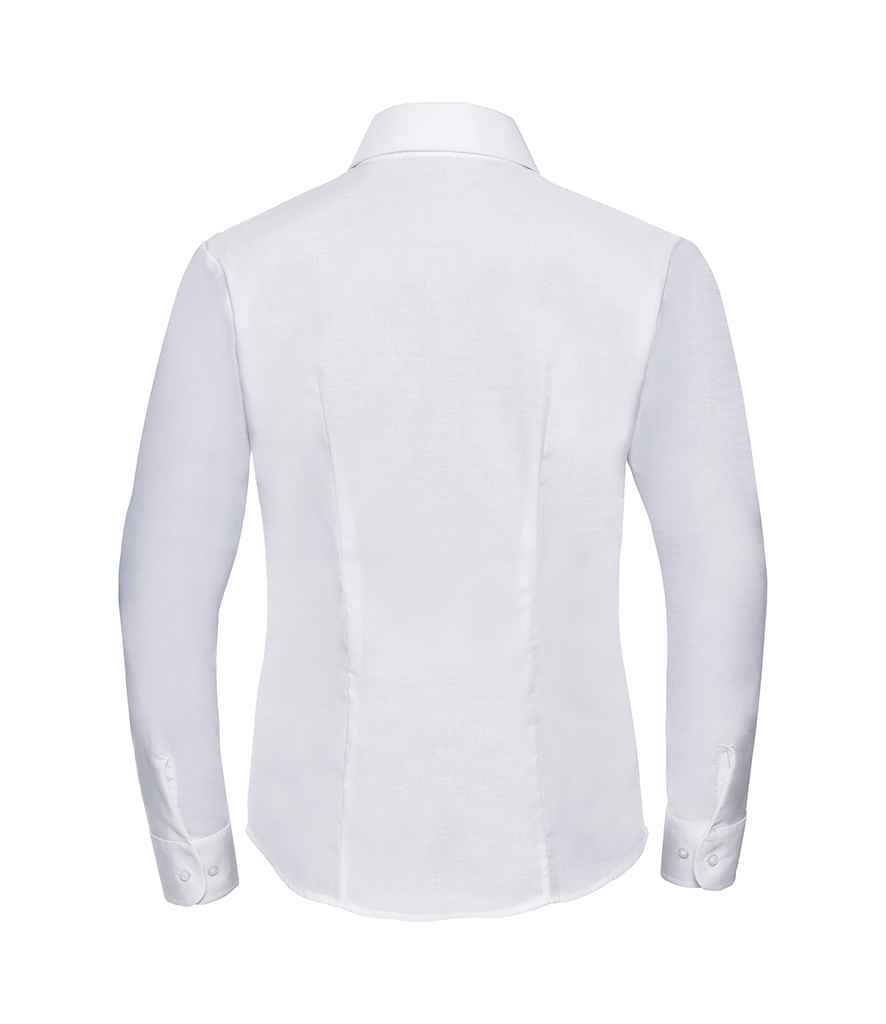 Russell Russell Athletic Collection Ladies Long Sleeve Easy Care Oxford Shirt White