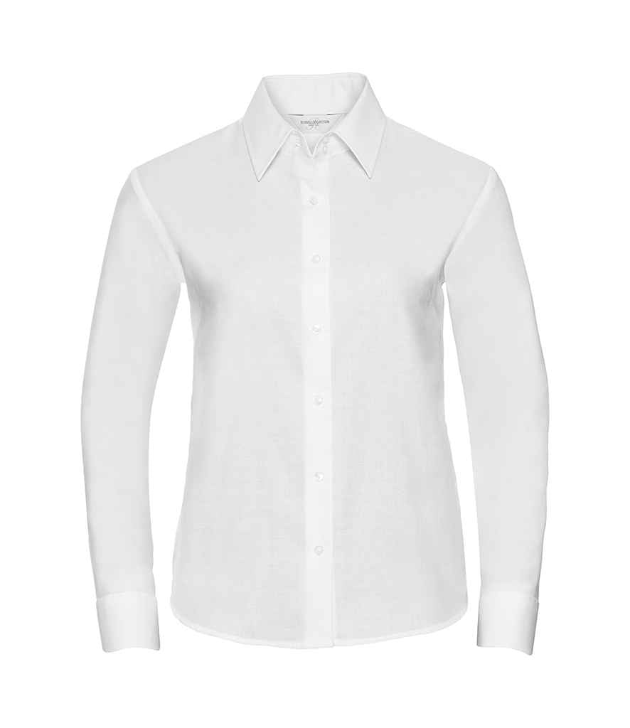 Russell Russell Athletic Collection Ladies Long Sleeve Easy Care Oxford Shirt White