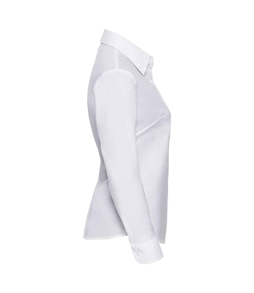 Russell Russell Athletic Collection Ladies Long Sleeve Easy Care Oxford Shirt White