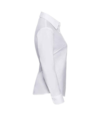 Russell Russell Athletic Collection Ladies Long Sleeve Easy Care Oxford Shirt White