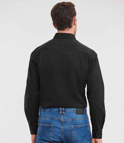 Russell Russell Athletic Collection Long Sleeve Easy Care Oxford Shirt Black