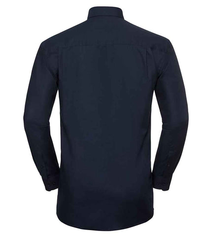 Russell Russell Athletic Collection Long Sleeve Easy Care Oxford Shirt Bright Navy