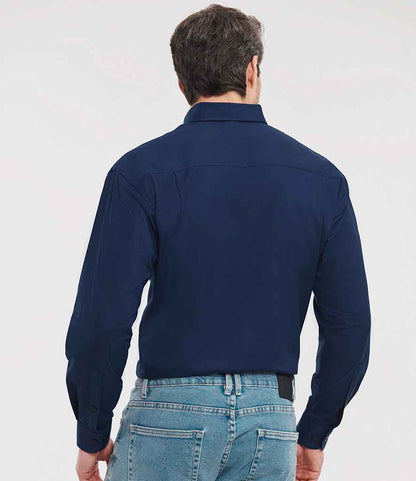 Russell Russell Athletic Collection Long Sleeve Easy Care Oxford Shirt Bright Navy