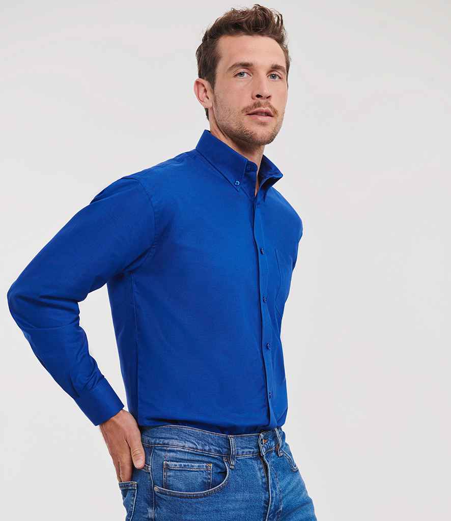 Russell Russell Athletic Collection Long Sleeve Easy Care Oxford Shirt Bright Royal
