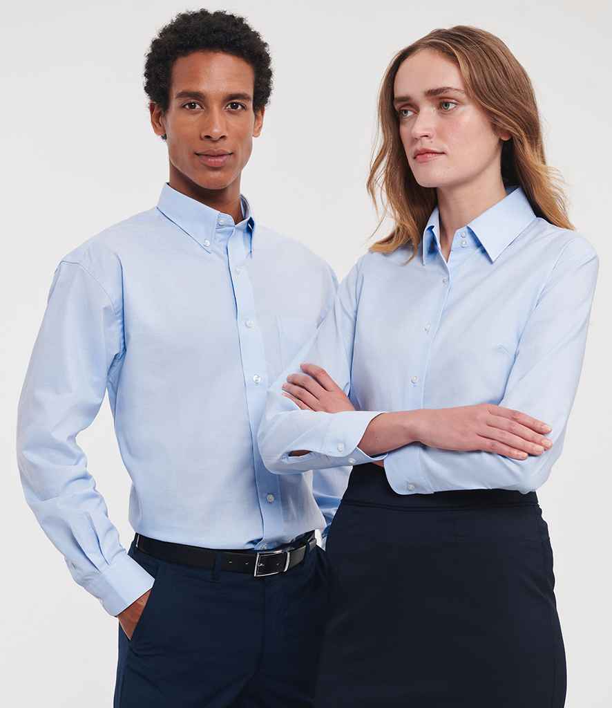 Russell Russell Athletic Collection Long Sleeve Easy Care Oxford Shirt Oxford Blue