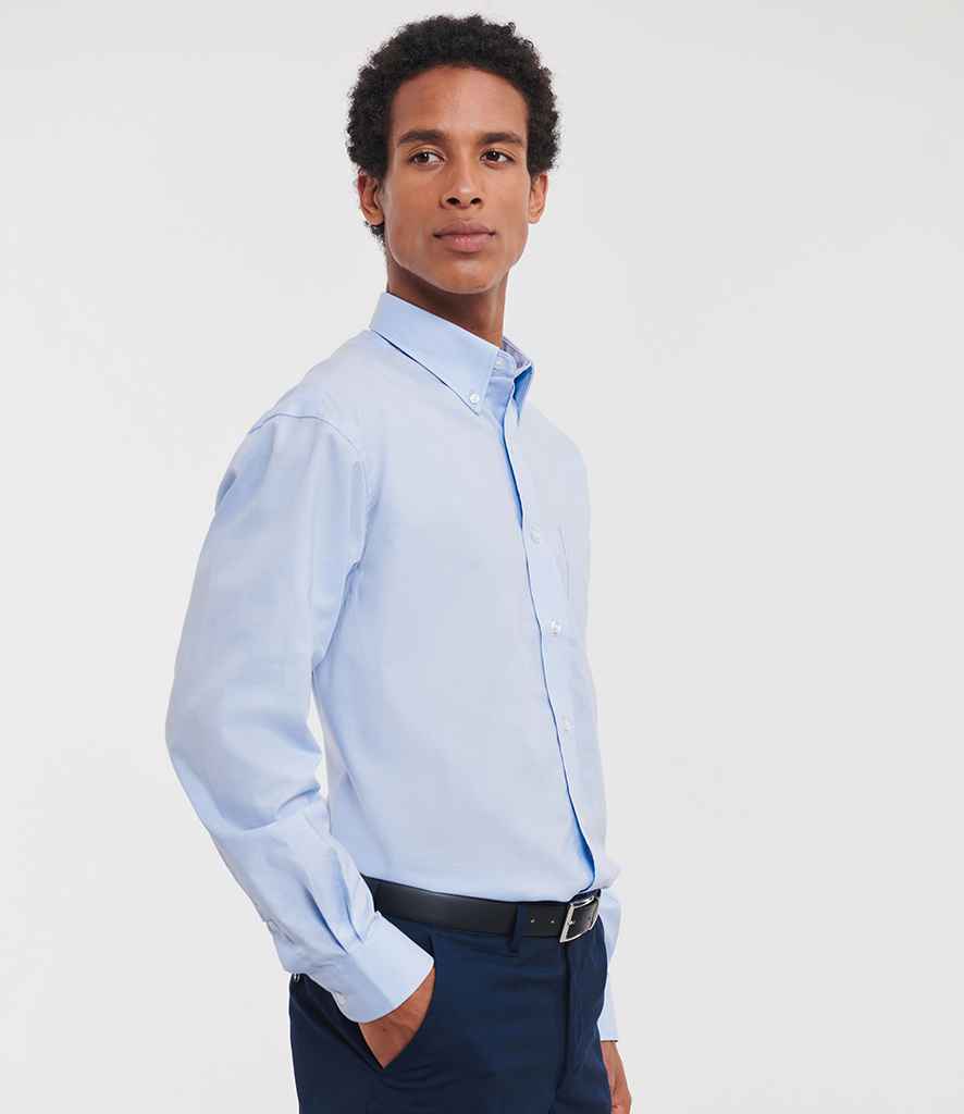 Russell Russell Athletic Collection Long Sleeve Easy Care Oxford Shirt Oxford Blue
