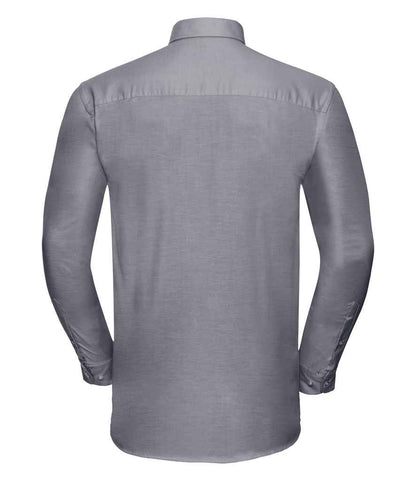 Russell Russell Athletic Collection Long Sleeve Easy Care Oxford Shirt Silver