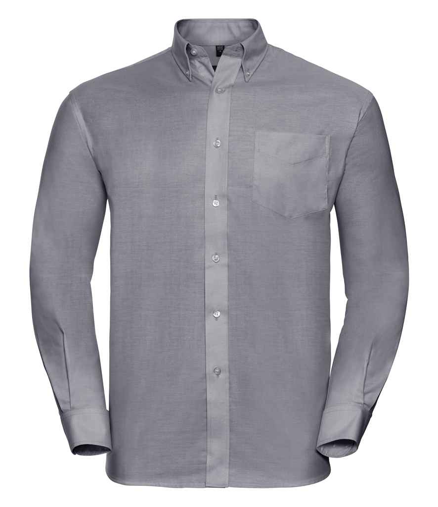 Russell Russell Athletic Collection Long Sleeve Easy Care Oxford Shirt Silver
