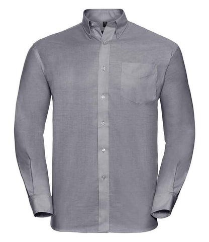 Russell Russell Athletic Collection Long Sleeve Easy Care Oxford Shirt Silver
