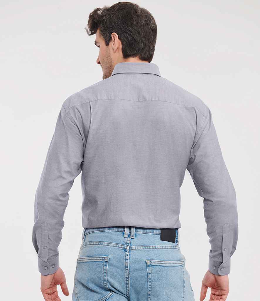 Russell Russell Athletic Collection Long Sleeve Easy Care Oxford Shirt Silver