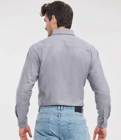 Russell Russell Athletic Collection Long Sleeve Easy Care Oxford Shirt Silver