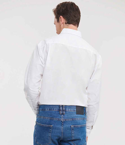Russell Russell Athletic Collection Long Sleeve Easy Care Oxford Shirt White