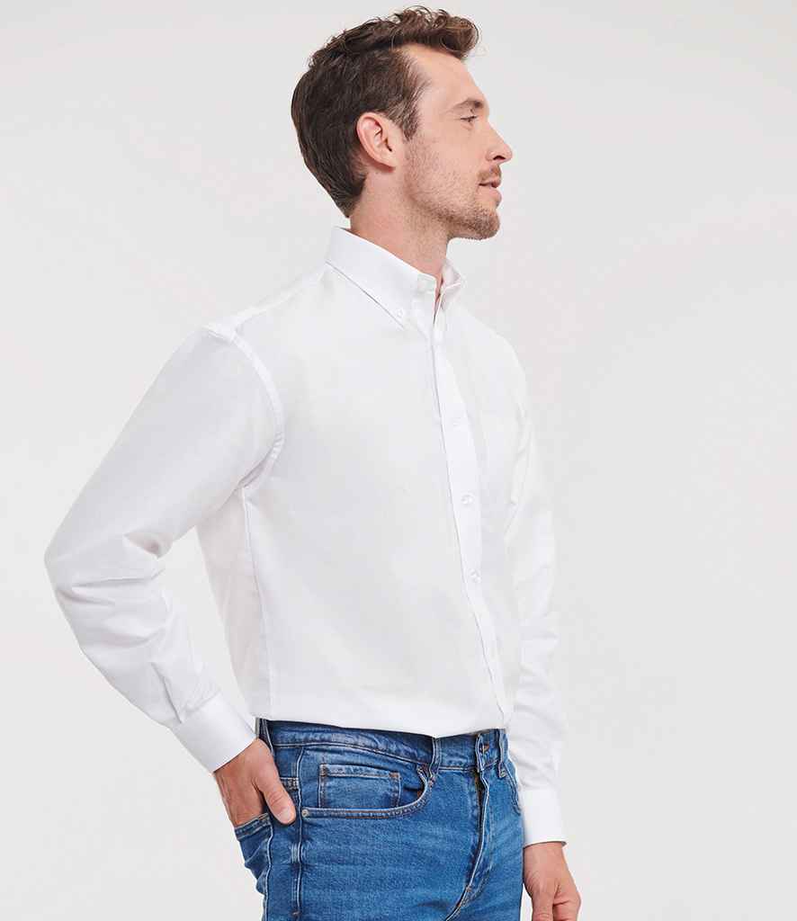 Russell Russell Athletic Collection Long Sleeve Easy Care Oxford Shirt White