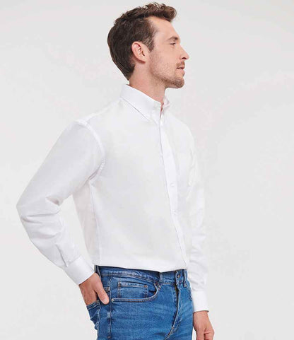 Russell Russell Athletic Collection Long Sleeve Easy Care Oxford Shirt White
