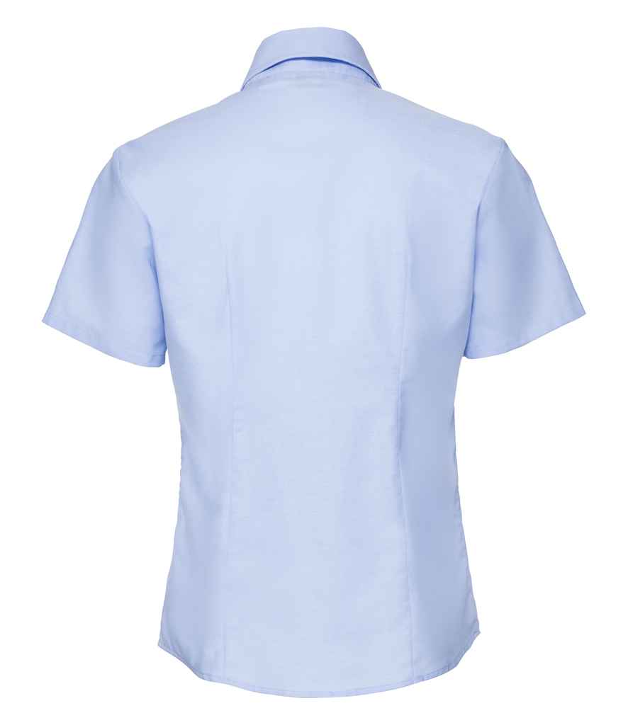 Russell Russell Athletic Collection Ladies Short Sleeve Easy Care Oxford Shirt Oxford Blue