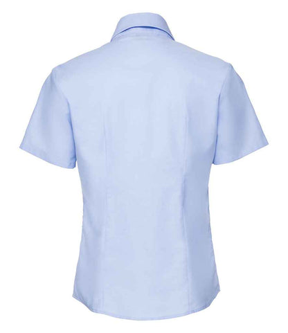 Russell Russell Athletic Collection Ladies Short Sleeve Easy Care Oxford Shirt Oxford Blue
