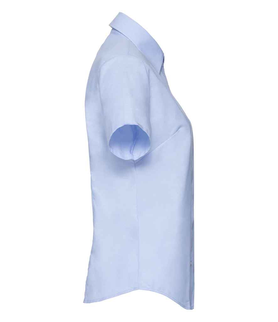 Russell Russell Athletic Collection Ladies Short Sleeve Easy Care Oxford Shirt Oxford Blue